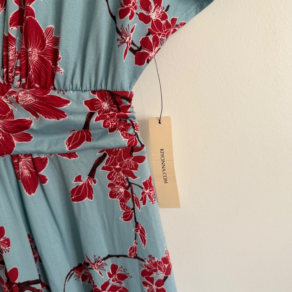 NWT Kiyonna Cherry Blossom Floral Maxi Dress Feminine Romantic Flowy Wedding - Picture 7 of 8